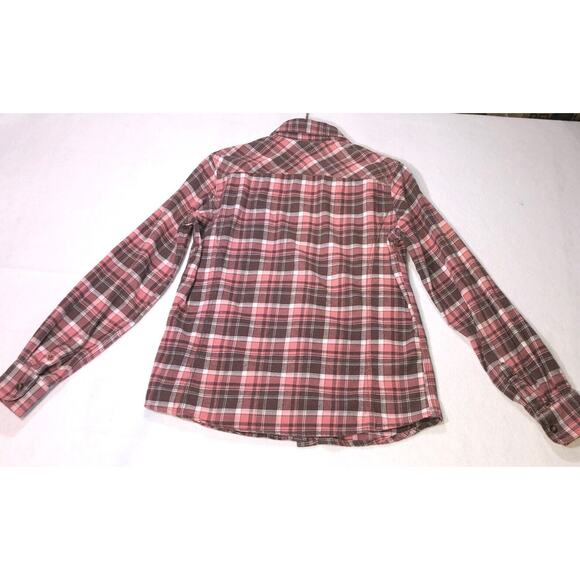 Carhartt Plaid Western Flannel Button up Shirt Pockets Burgundy Unisex Sz S 4/6 - Picture 2 of 8